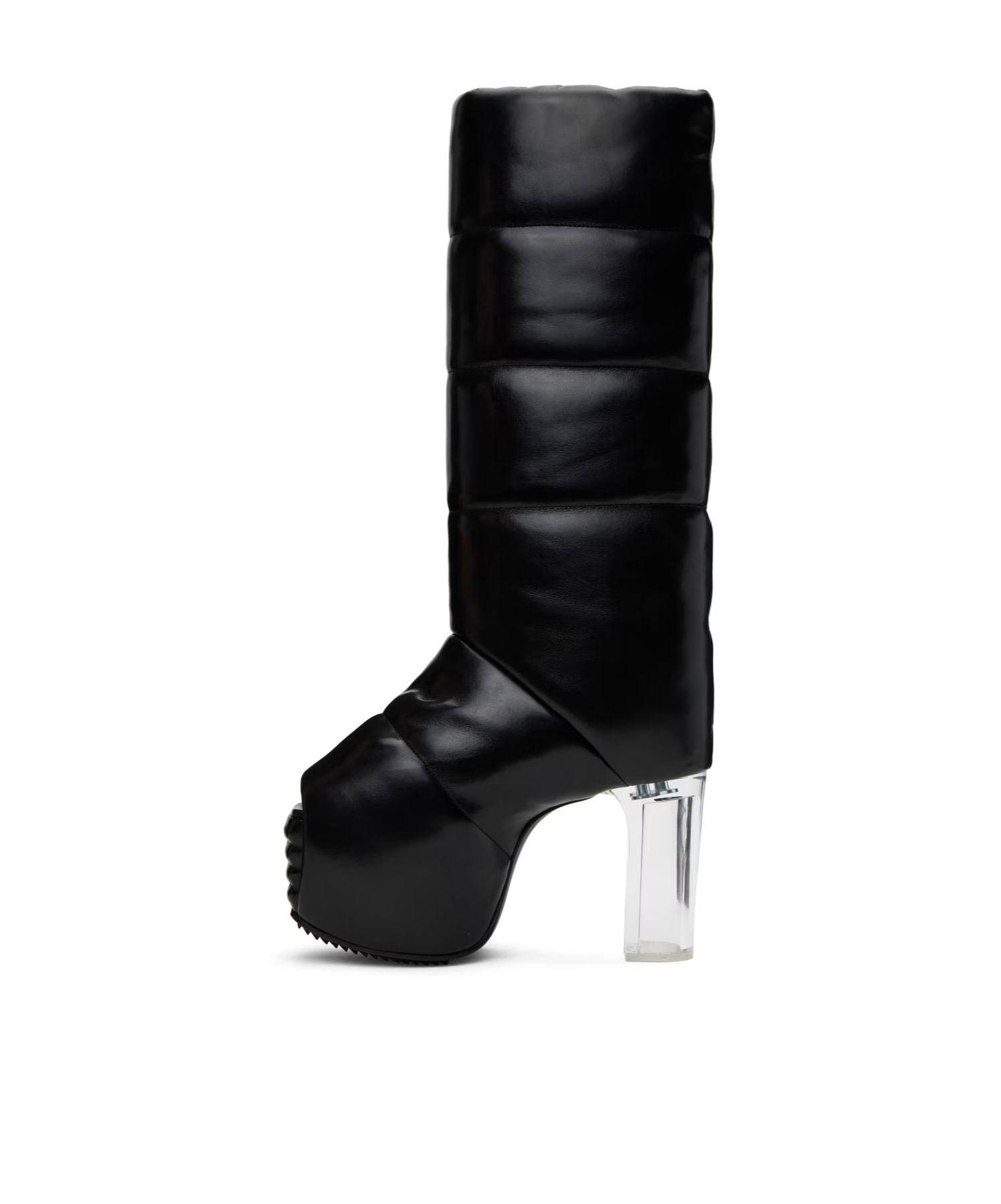 Rick Owens 90mm Padded Tall Leather Boots In Black