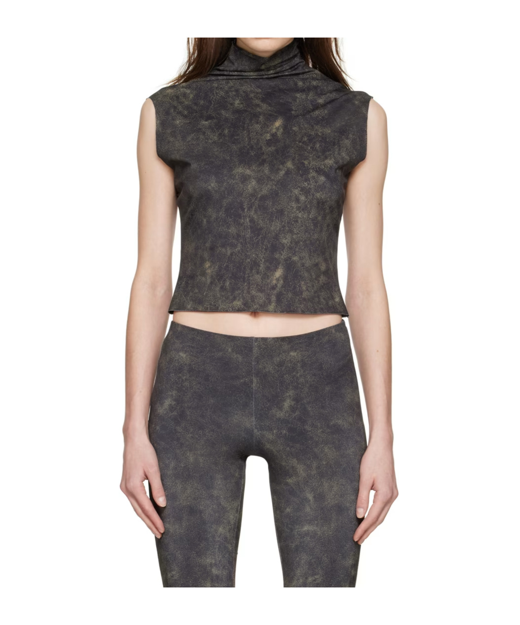 16arlington Printed Turtleneck Vest In Black