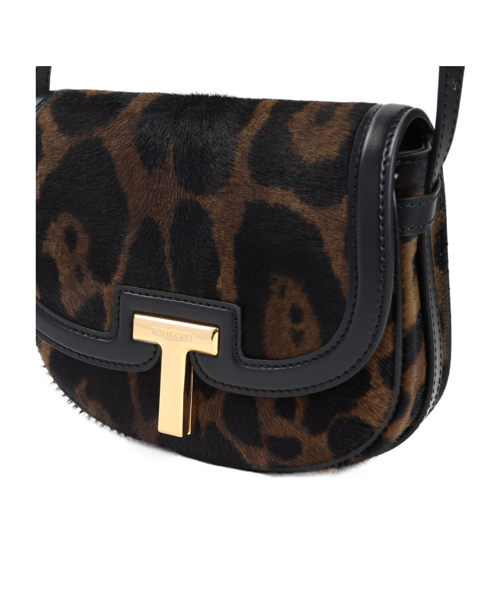Tom Ford Wallis Leather-trimmed Leopard-print Calf Hair Shoulder Bag In Animal Print