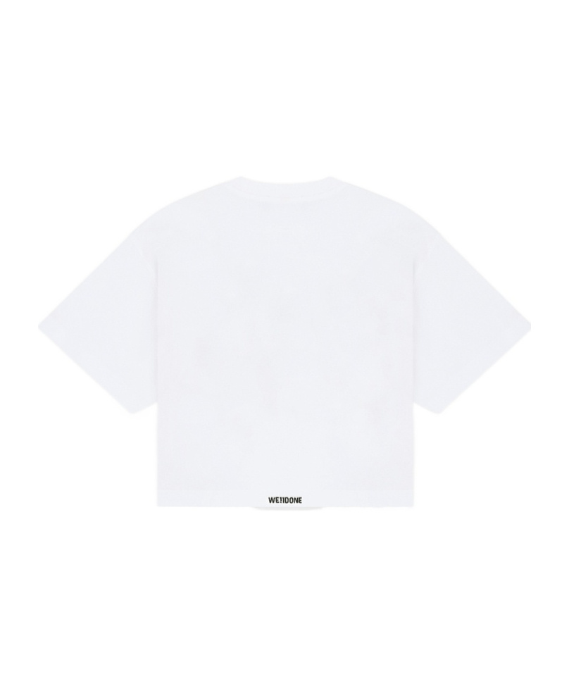We11 Done Cropped Selldone T-shirt In White