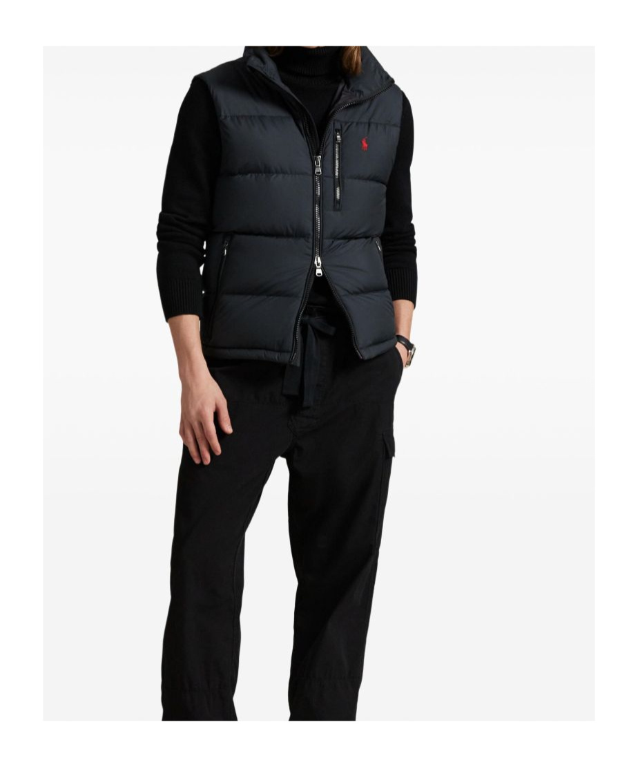 Polo Ralph Lauren Mens Annual Core Padded Regular-fit Recycled-polyester-down Gilet Polo Black In Blue