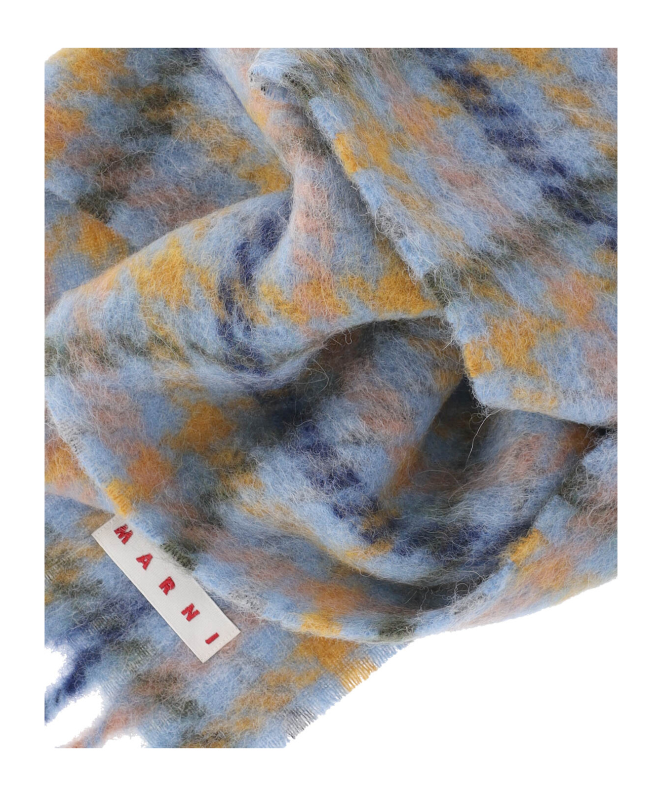 Marni Luxurious Scarf With Soft Texture And Fringed Ends In Multi