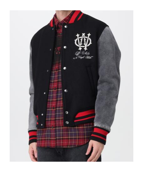 Off-white Long-sleeved Casual Jacket In Black