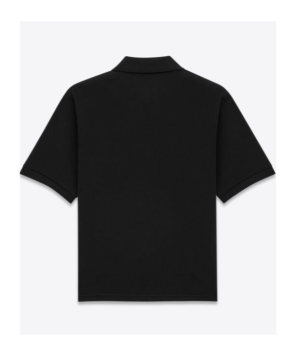 Saint Laurent Cassandre Polo Shirt In Black