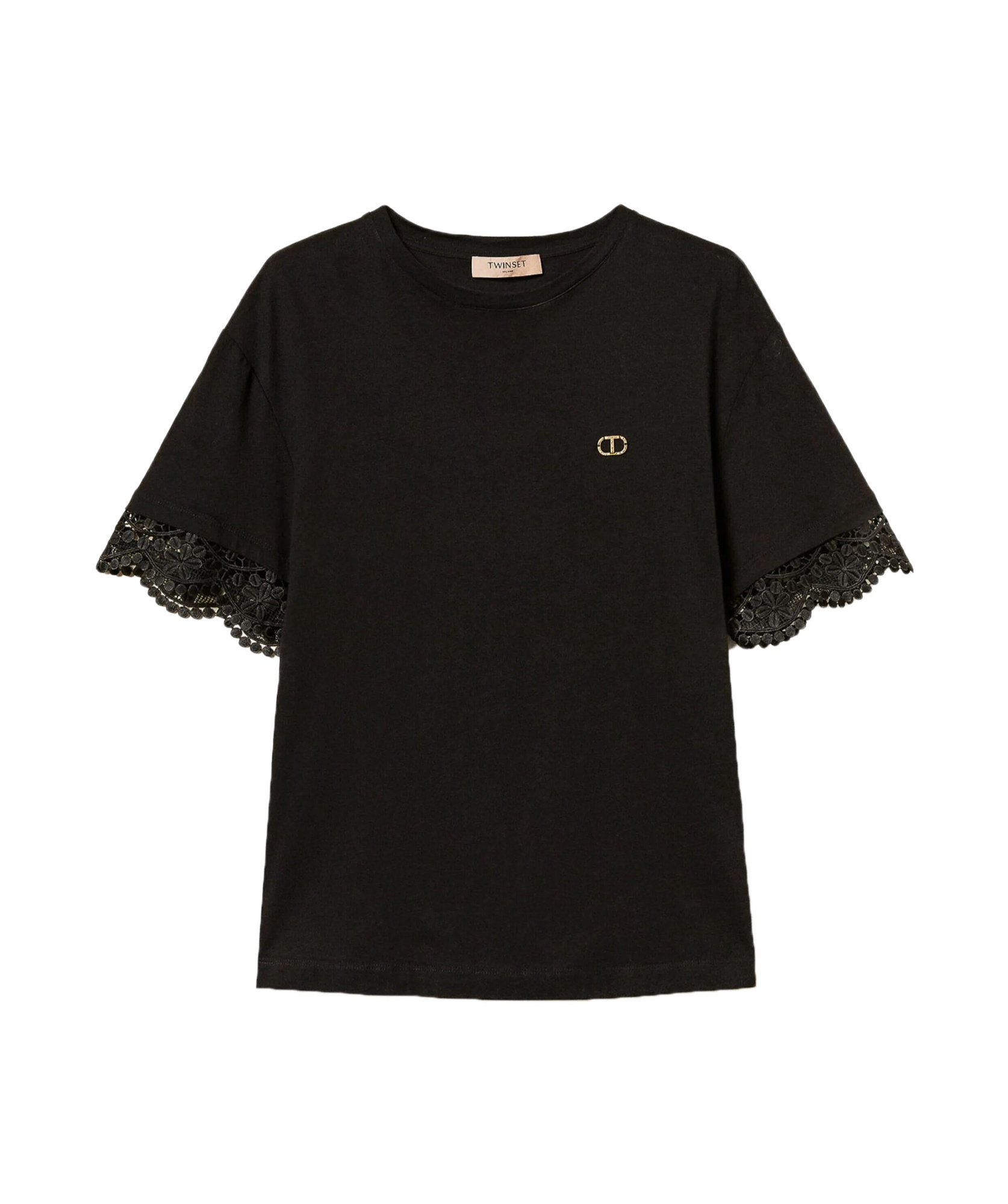 Twinset T-shirt With Lace Sleeves
