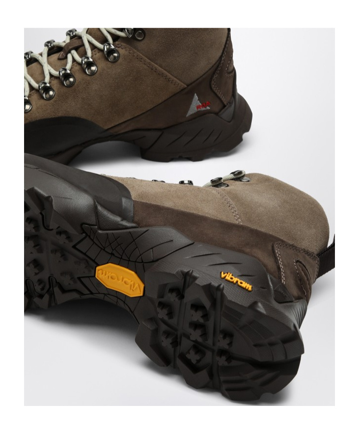 Roa Andreas Taupe Lace Up Boot In Black