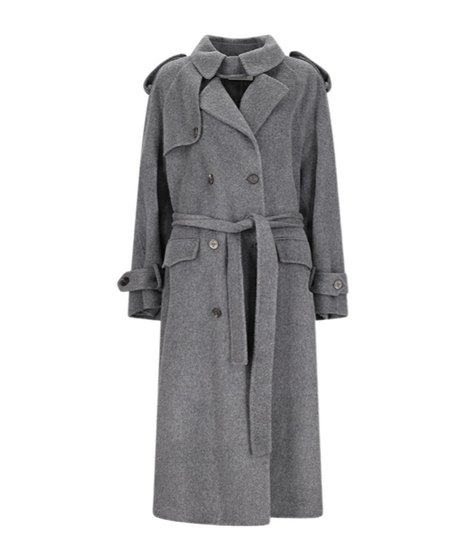 Giuseppe Di Morabito Belted Trench Coat In Gray