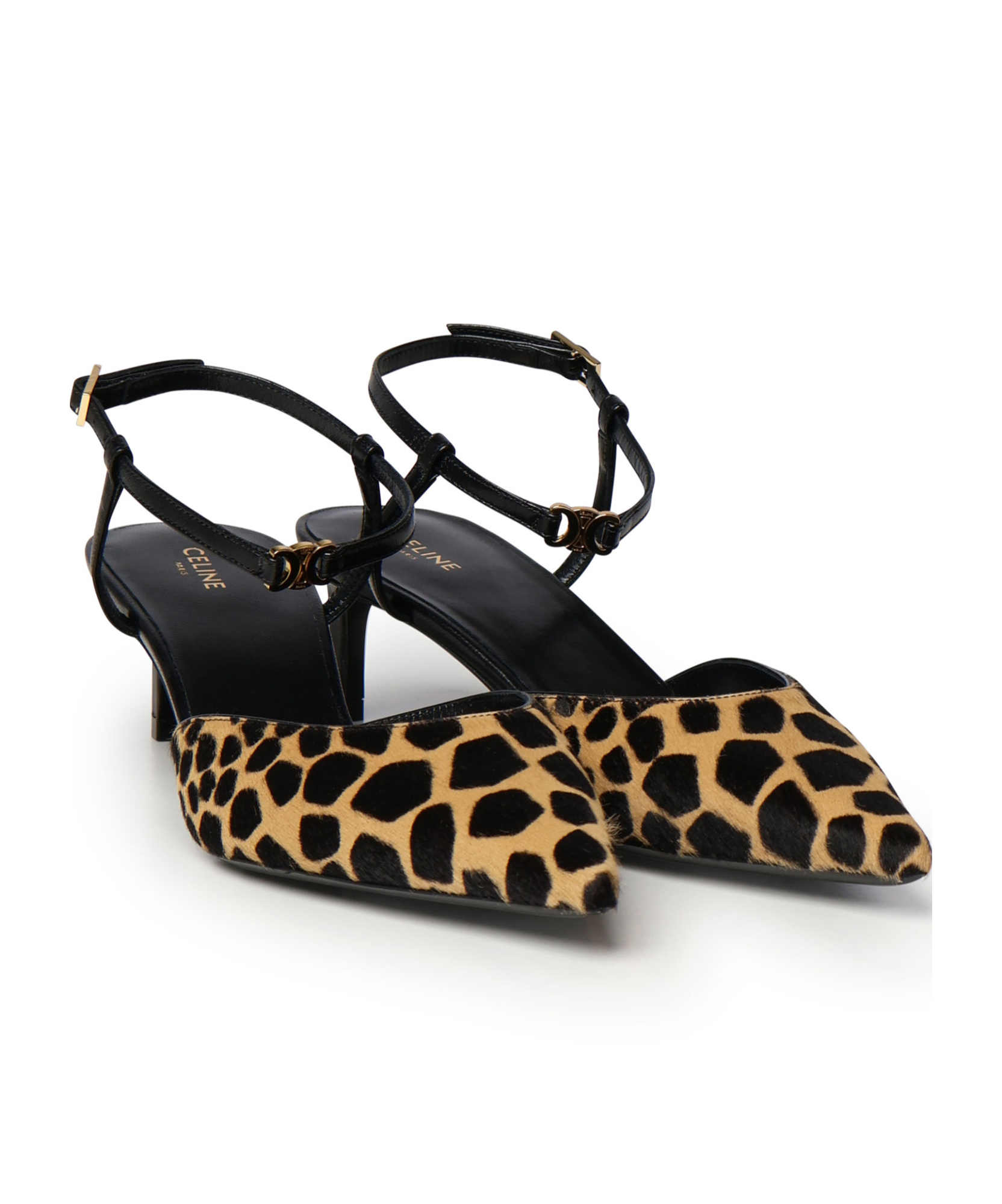 Celine Pointed High-heeled Sandals In Black