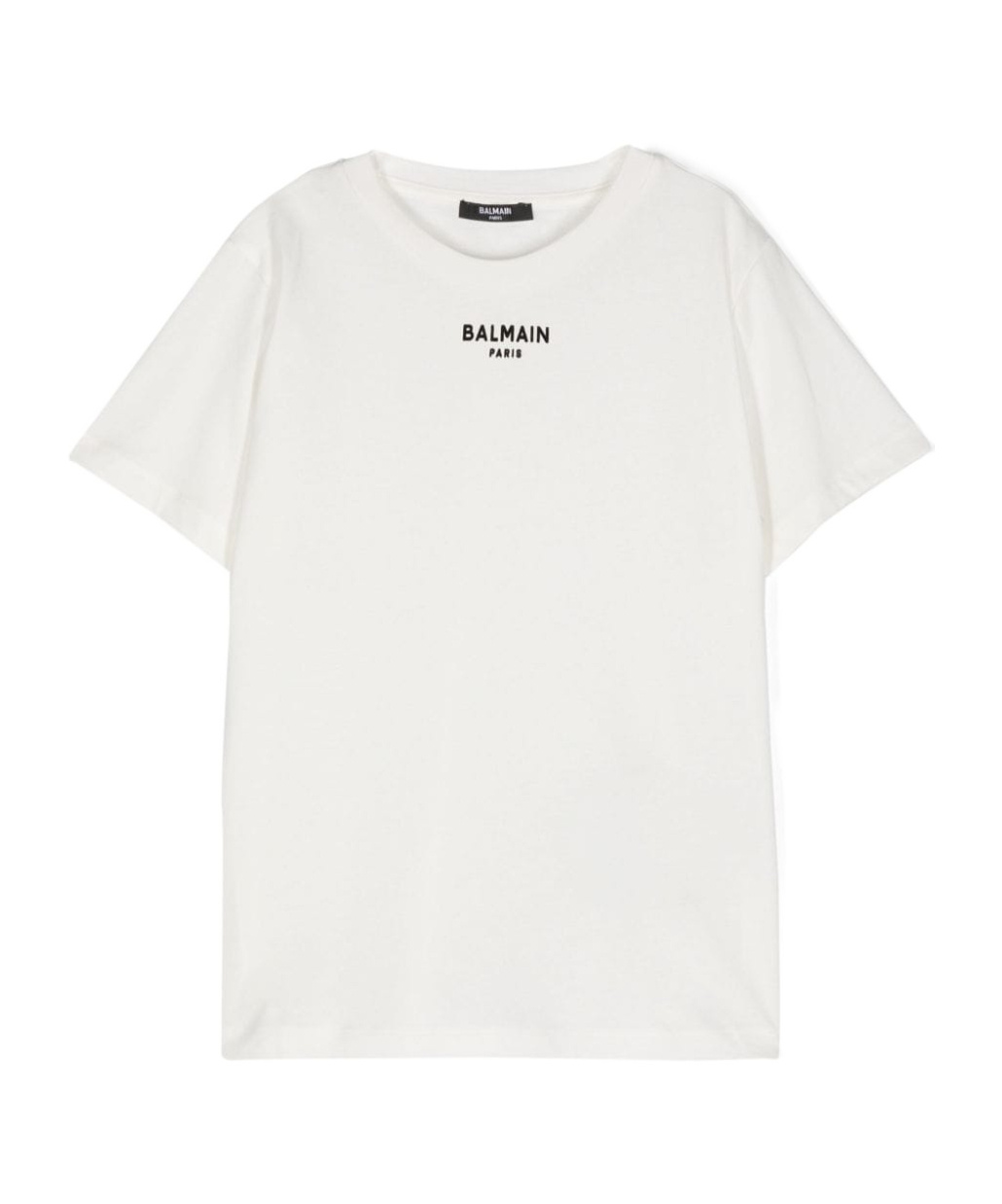 Balmain Logo-flocked Cotton T-shirt In White