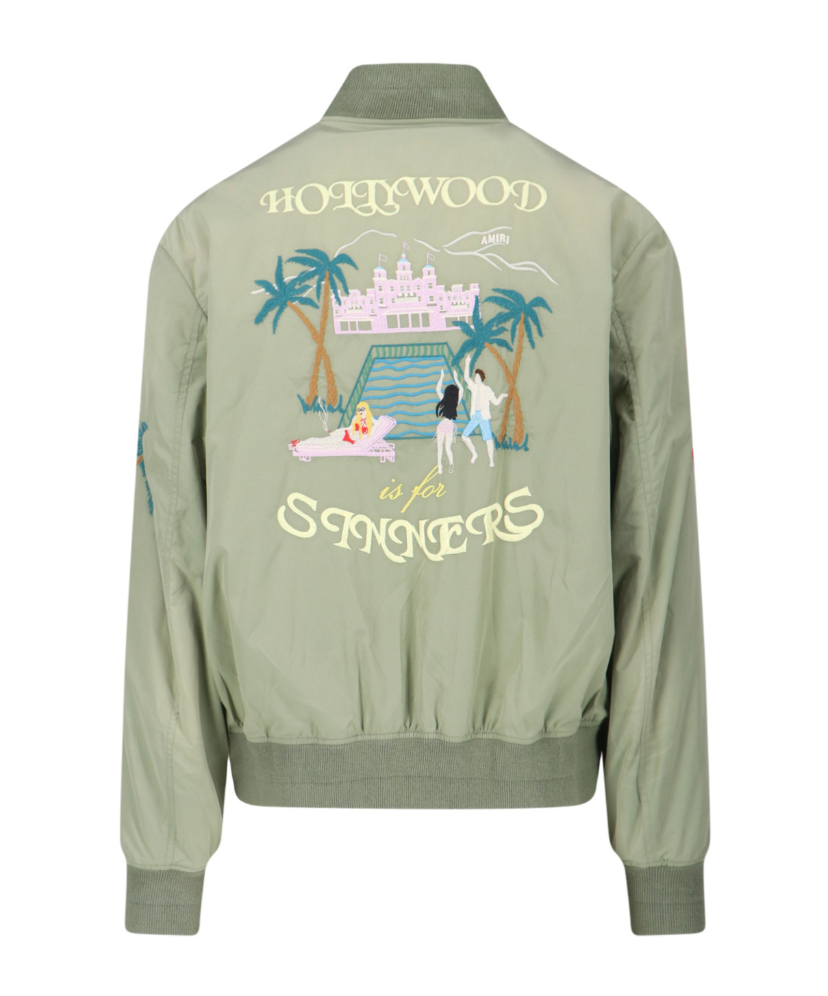 Amiri Embroidered Casual Jacket With Colorful Patches In Brown