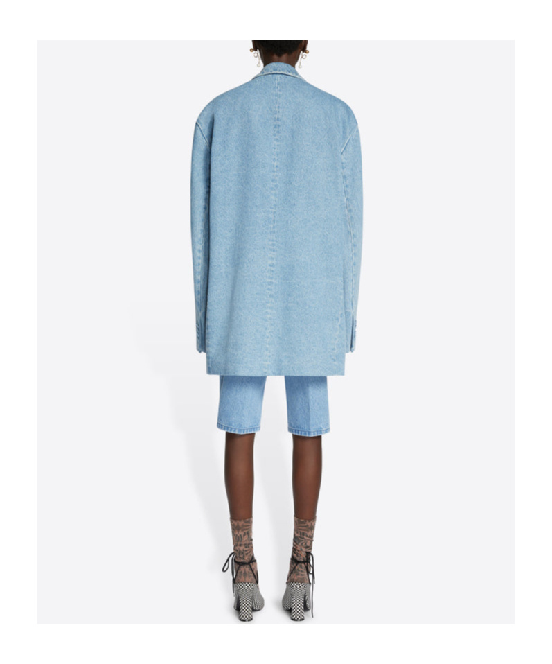 Dries Van Noten Double-breasted Denim Blazer In Blue