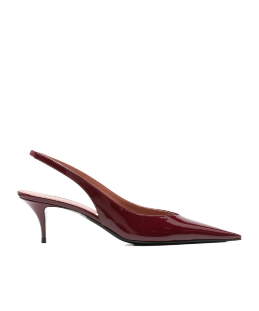 Amina Muaddi Pointed High-heeled Sandals In Burgundy