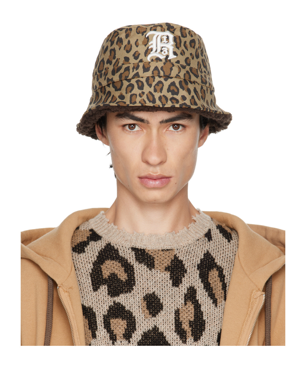 R13 Embroidered-logo Detail Bucket Hat In Brown