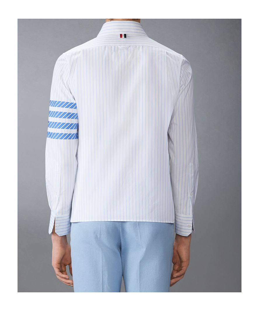 Thom Browne Striped Shirt In Blue
