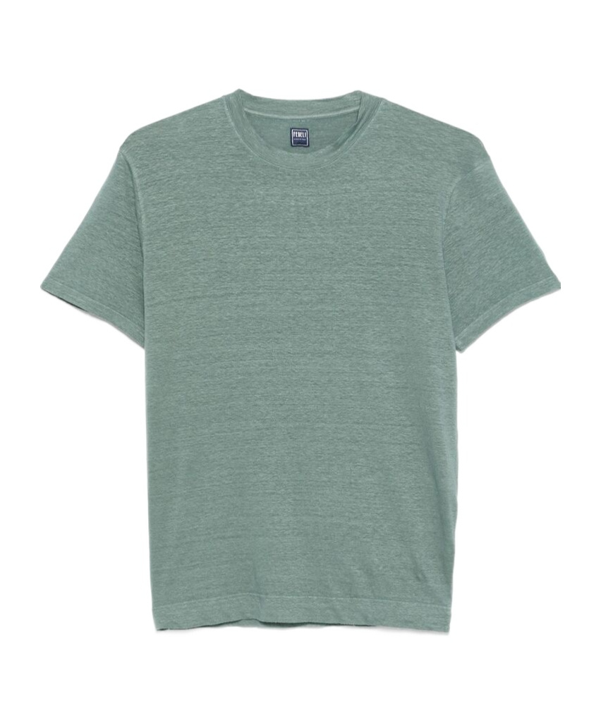 Fedeli Open-necked Black Shirt In Green
