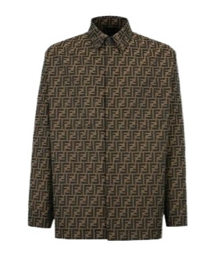 Shop Fendi Brown Fabric Jacket In Green