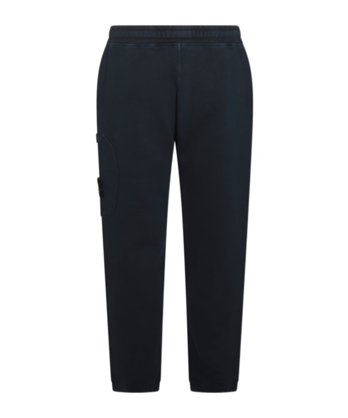 Stone Island Men Cotton Trousers With Drawstring In Blue
