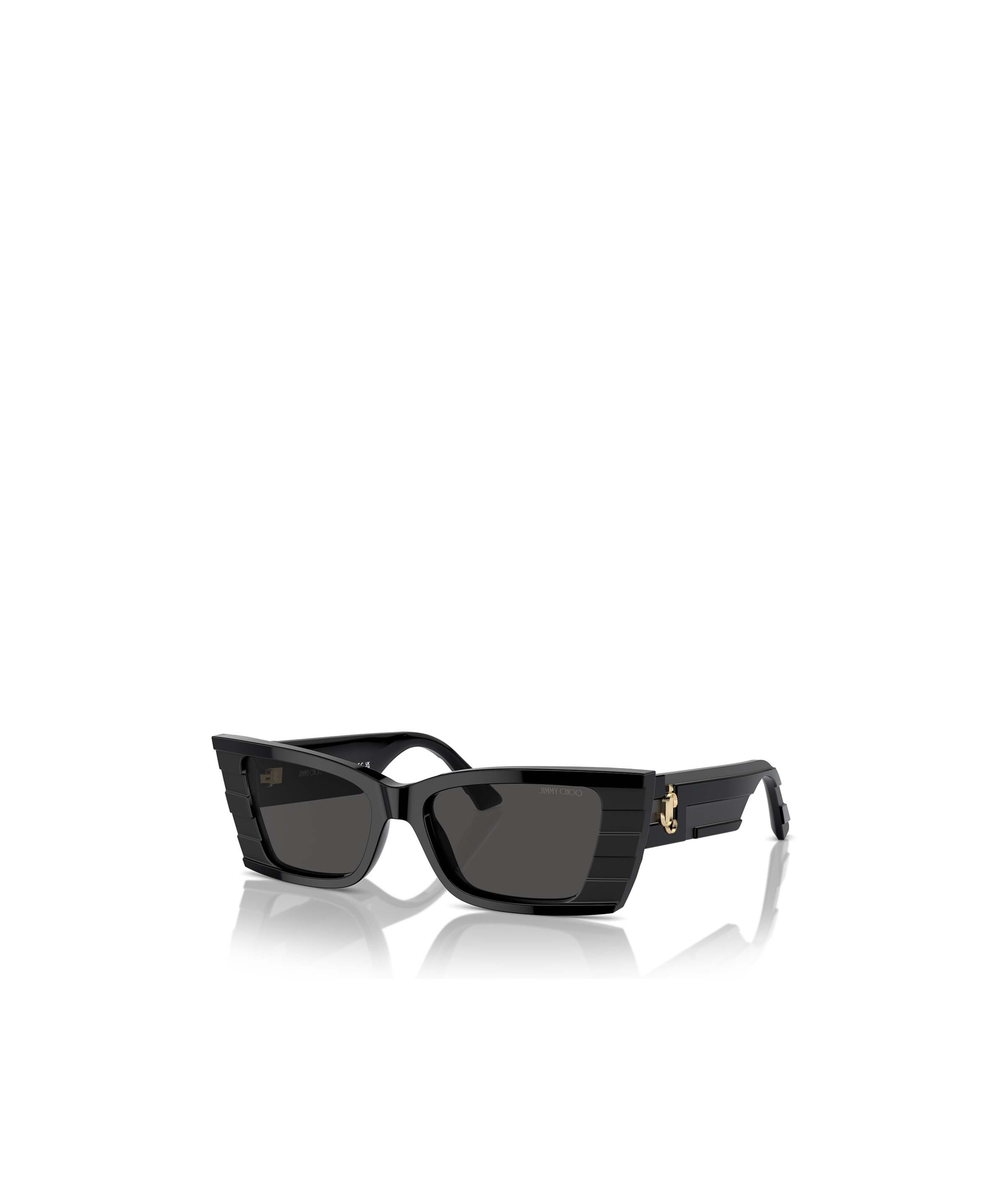 Jimmy Choo Geometric Frame Sunglasses In Black