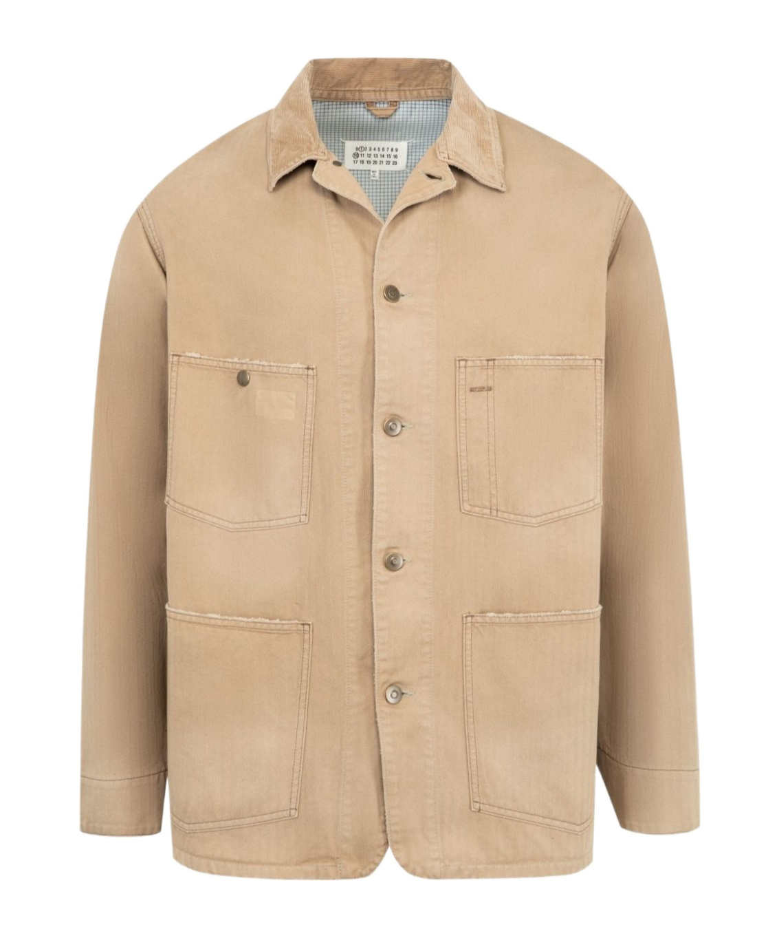 Maison Margiela Herringbone Weave Cotton Sports Jacket In Brown