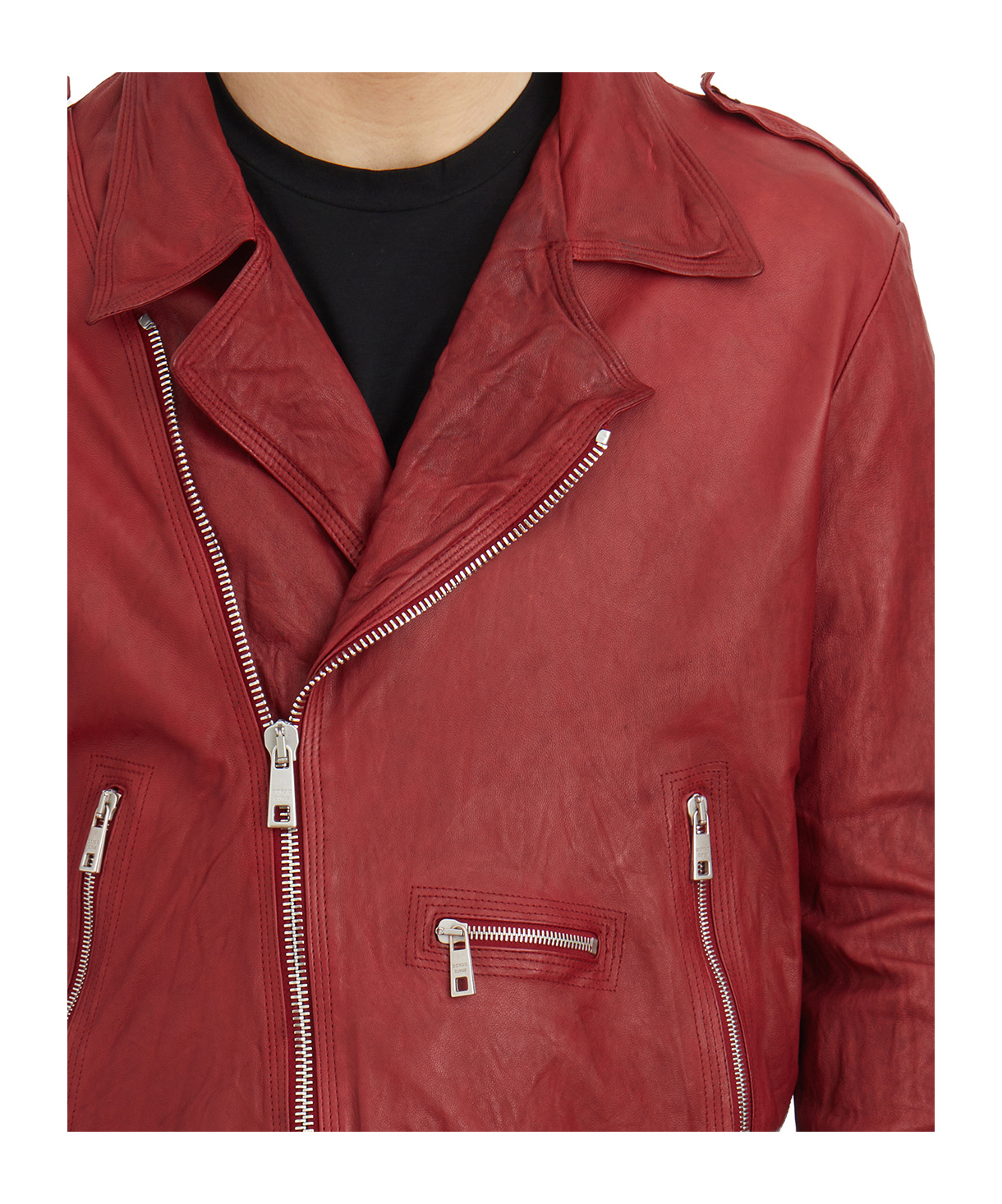 Giorgio Brato Leather Biker Jacket In Black