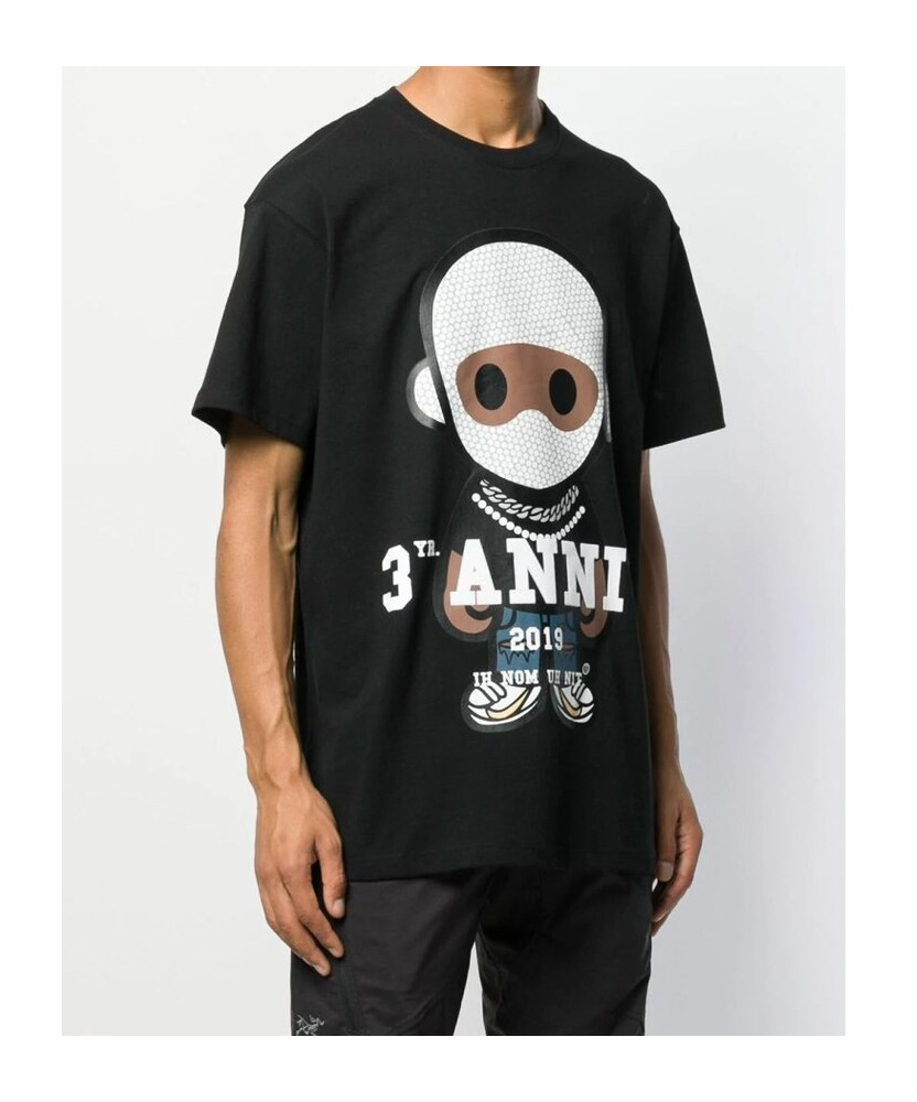 Ih Nom Uh Nit Pattern Printed T-shirt In Black