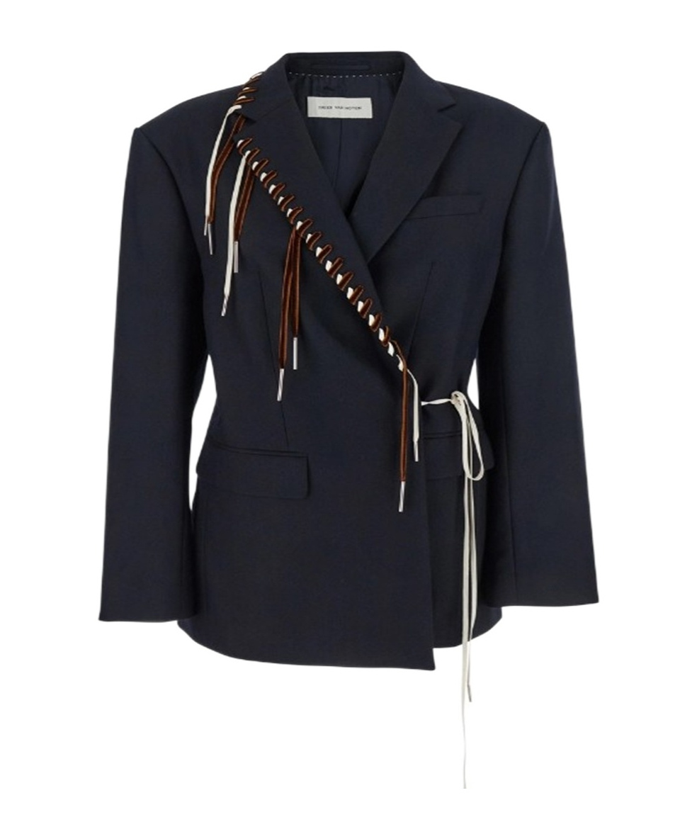 Dries Van Noten Baftan Long Sleeve Notched Lapel Jacket In Black