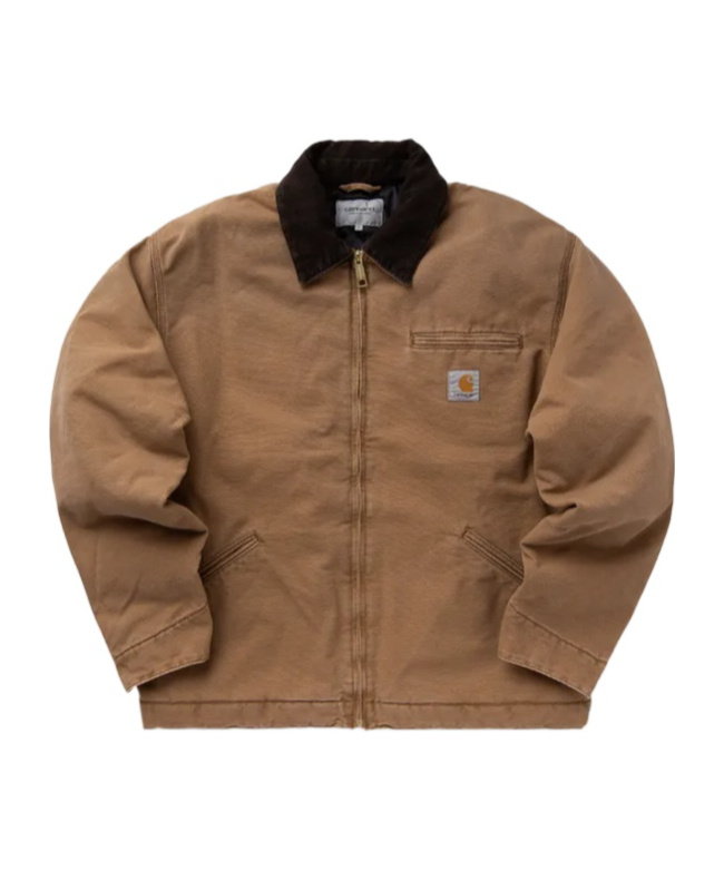 Carhartt Og Detroit Corduroy-collar Jacket In Brown