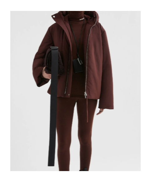Jil Sander Short Down Jacket In Brown