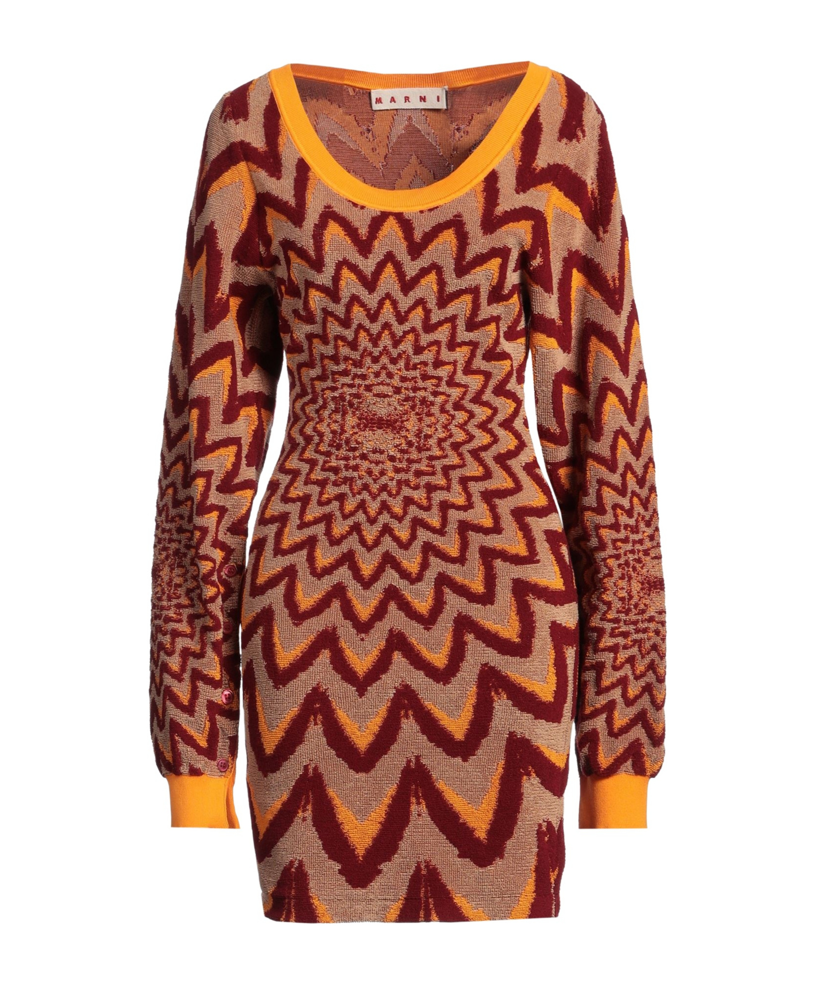 Marni Colorful Knitted Dress In Red