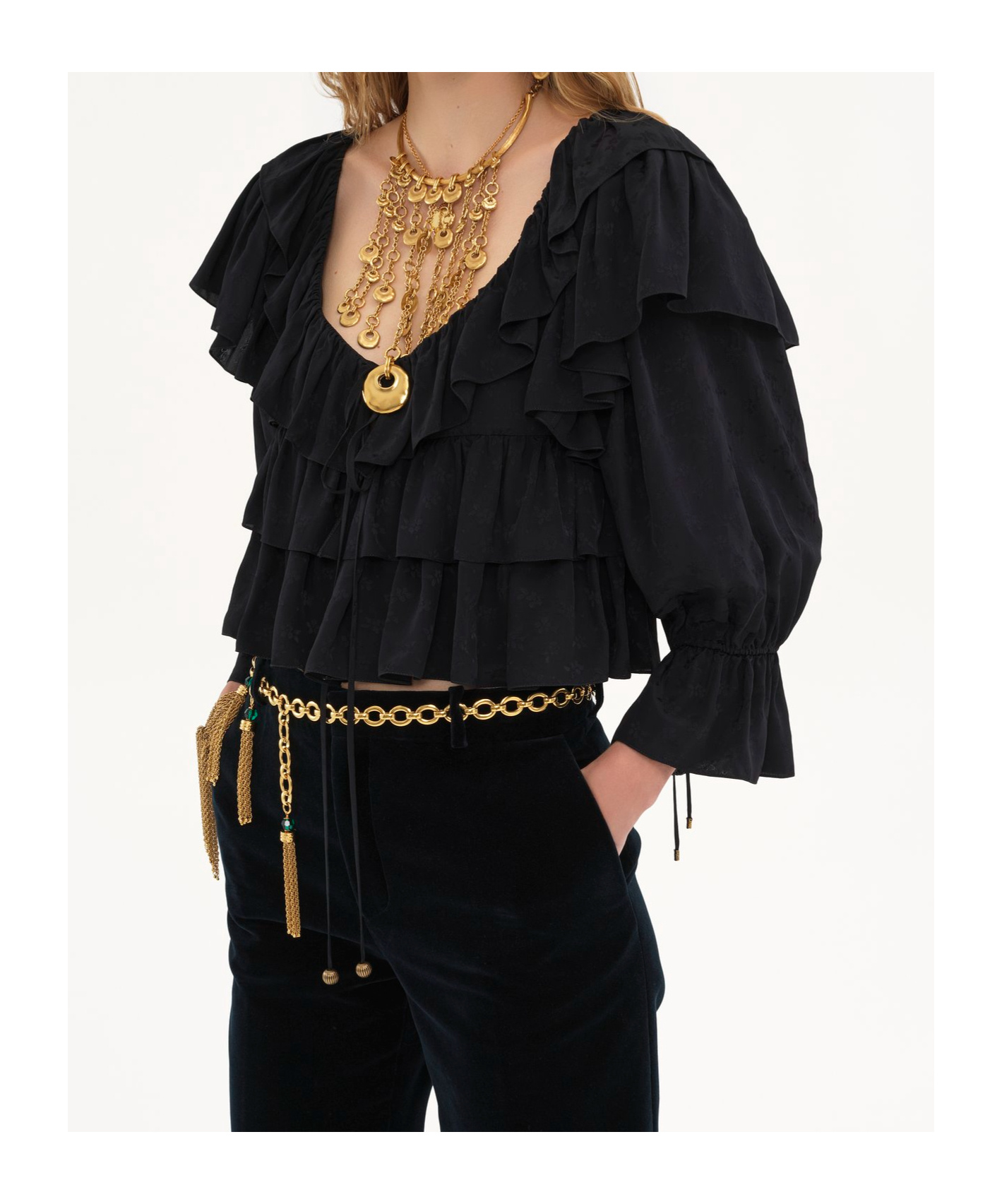 Chloé Long-sleeved Top In Black