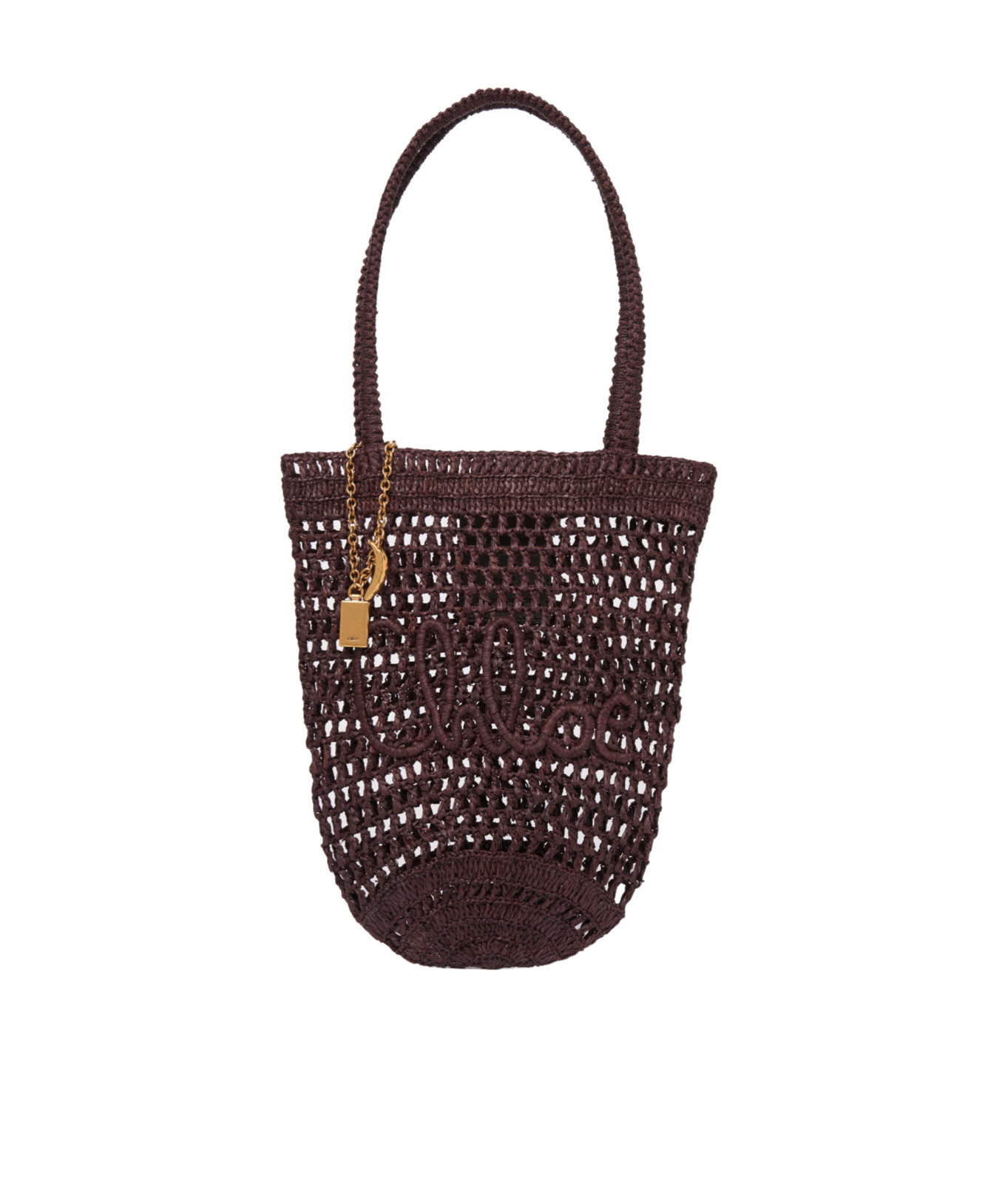 Chloé Petit Sac Cabas Summer Banana En Raphia Femme Brun Taille Onesize 100% Raphia