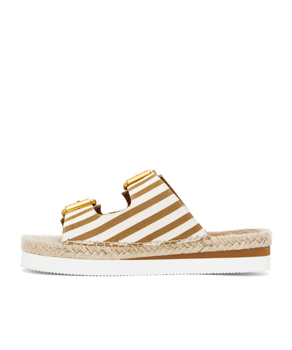 See By Chloé Glyn Striped Slippers In White