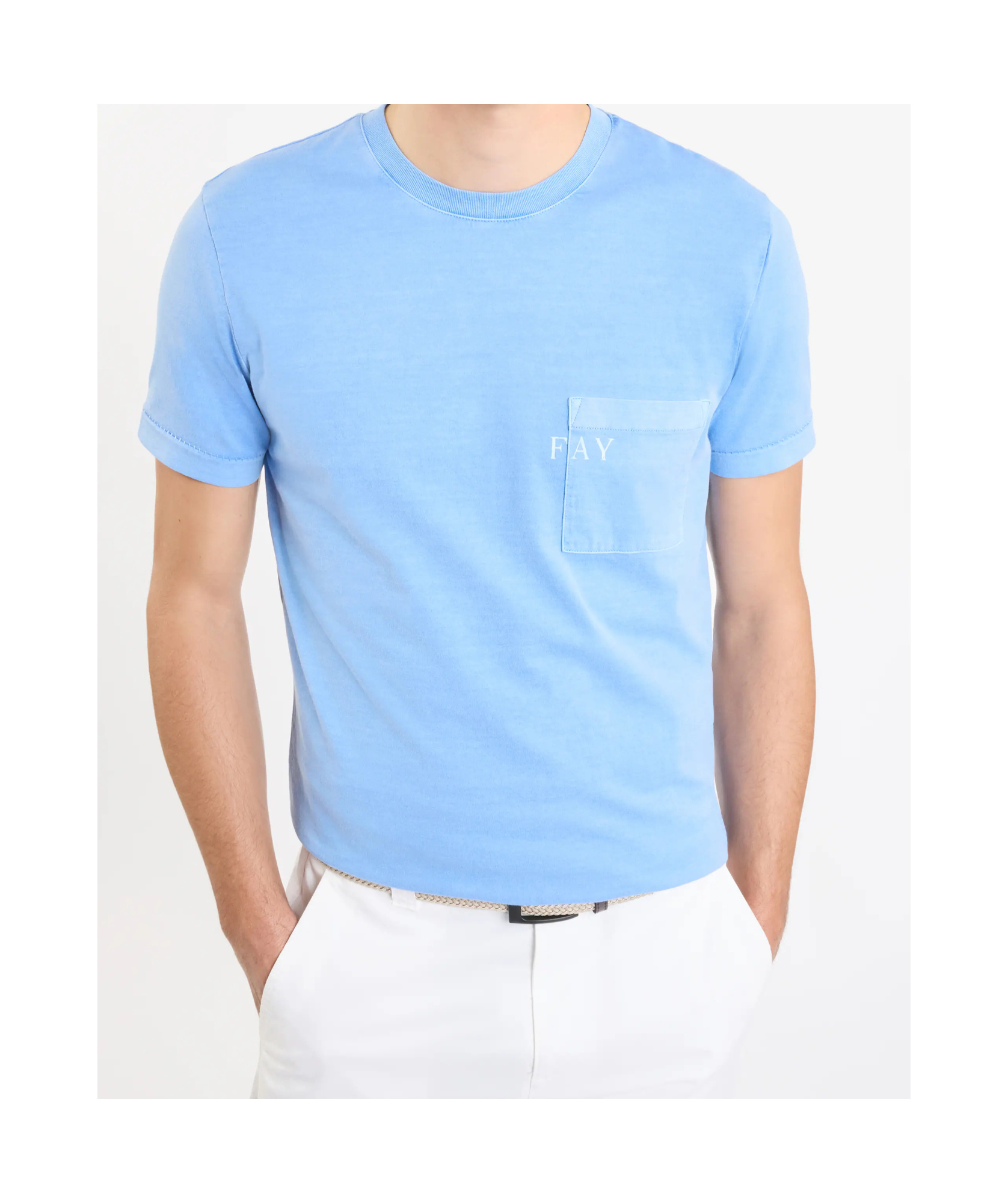Fay T-shirt Jersey Satinata T-shirt In Blue