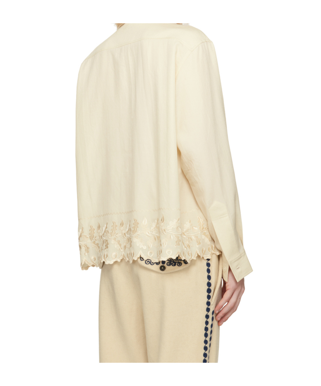 Bode Off-white Scalloped Acorn Shirt In White