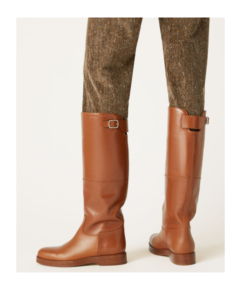 Loro Piana Lupo High Boots In Brown