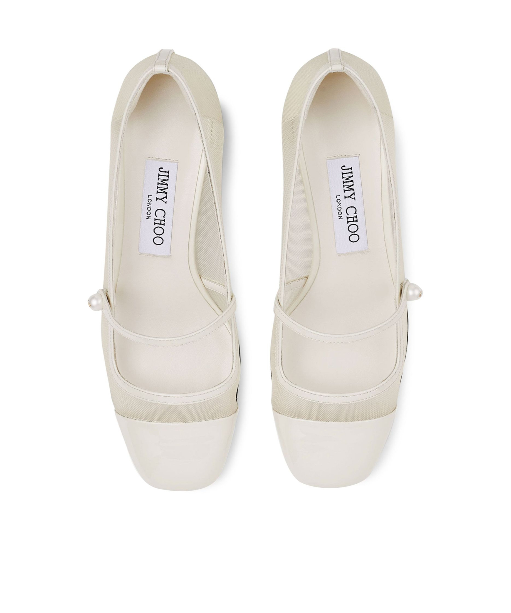 Jimmy Choo Womens Elisa 45 Mesh And Patent-leather Heeled Courts Latte/latte Eur 36 / 3 Uk In White