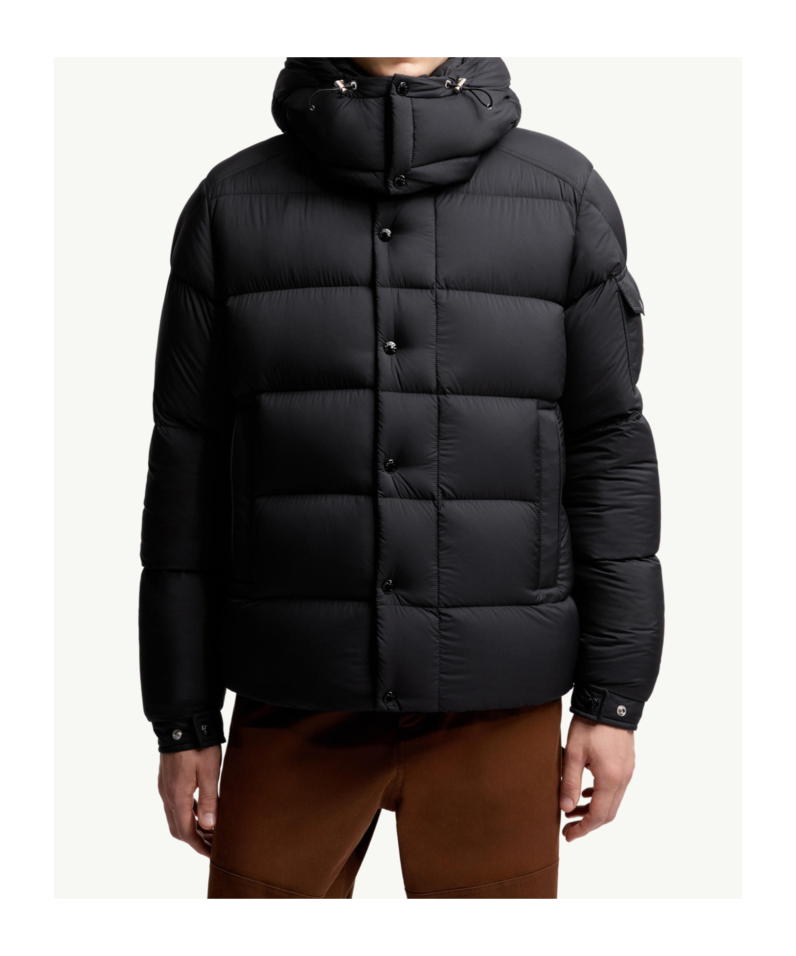 Moncler Maya 70 Hooded Short Down Jacket In Black