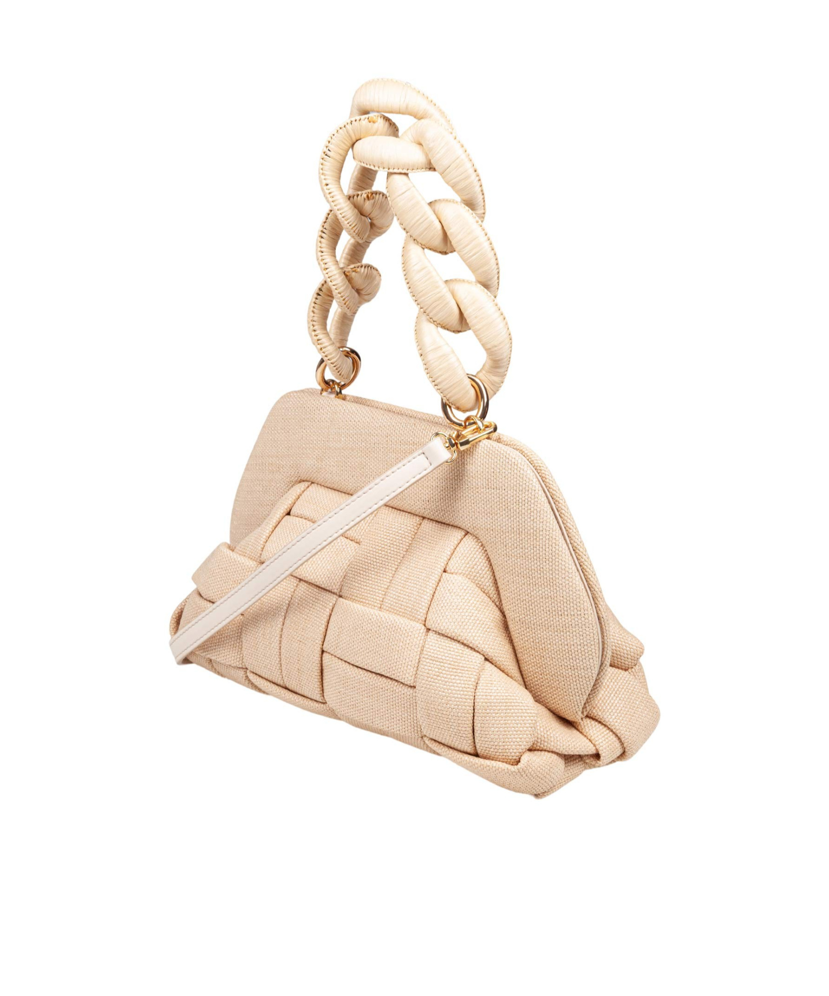 Themoirè Canvas Clutch Bag Shell Color In Nude