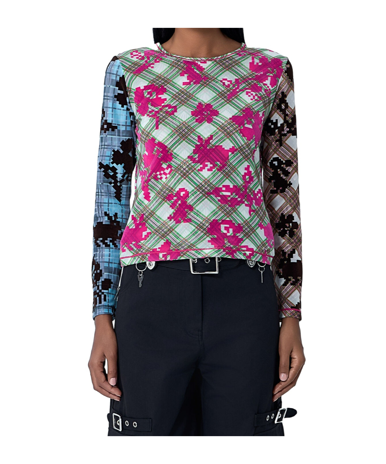 Chopova Lowena Women Pixel Bunny Mesh Top In Multi
