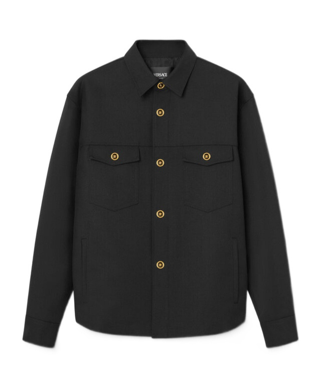 Versace Medusa Head Buttoned Jacket In Black