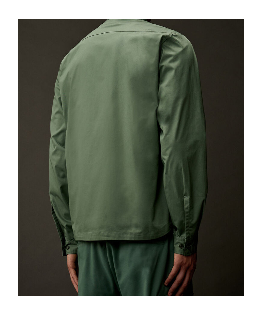 C.p. Company Cotton Ripstop Lens Overshirt In Green