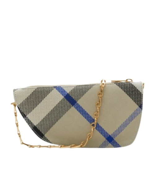 Burberry Shield Check-pattern Mini Bag In Gray