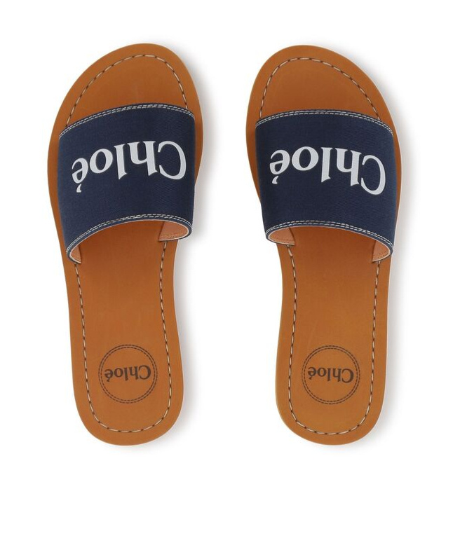 Chloé Round Head Slippers In Brown