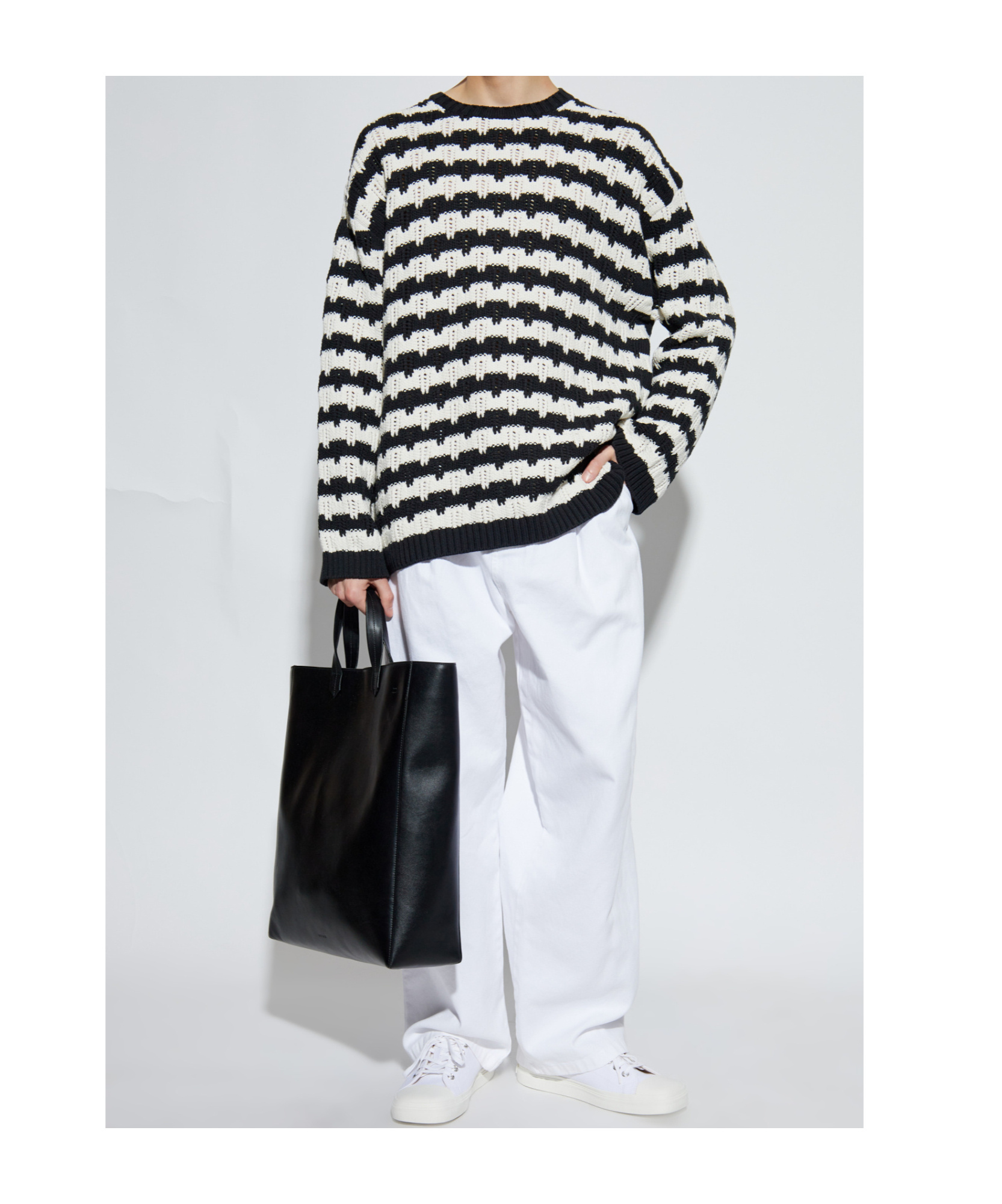 Moschino Long-sleeved Sweater In Black