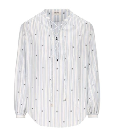 Celine Long-sleeved Shirt In White