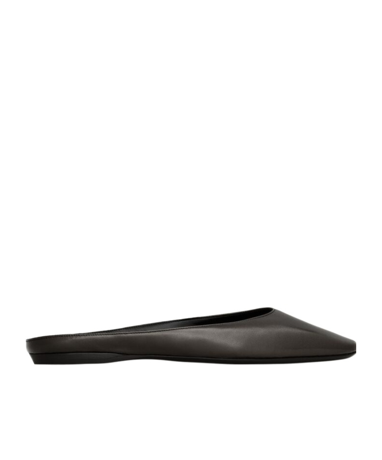 Saint Laurent Lido Slip-ons In Smooth Leather In Eagle Palm