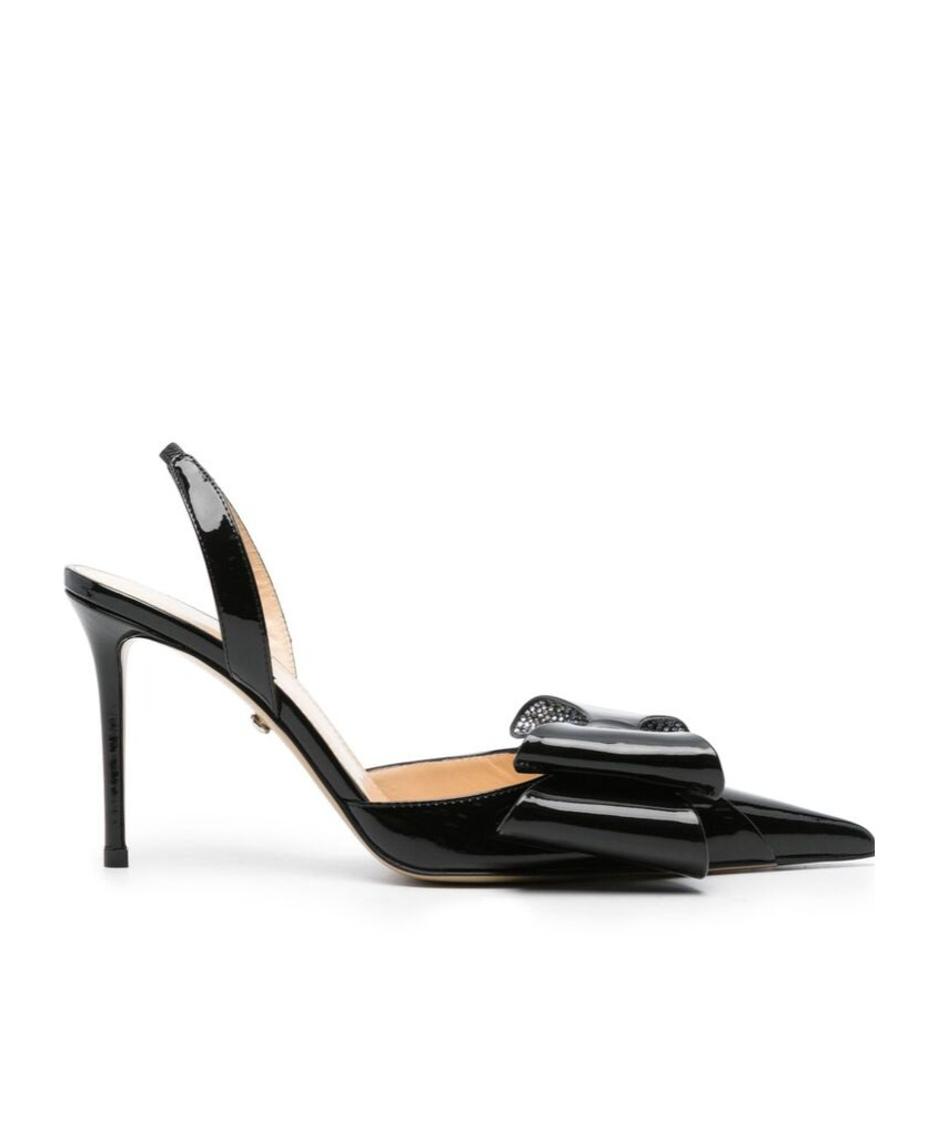 Mach&mach Le Cadeau Patent Slingback Pumps In Black