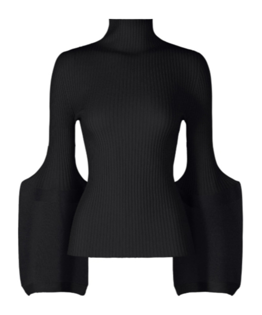 Issey Miyake Womens Black Thin And Thick Long-sleeves Knitted Top In Black