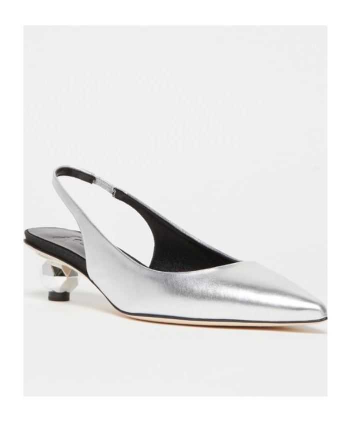 Weekend Max Mara Gallico Silver Slingback Pumps In White