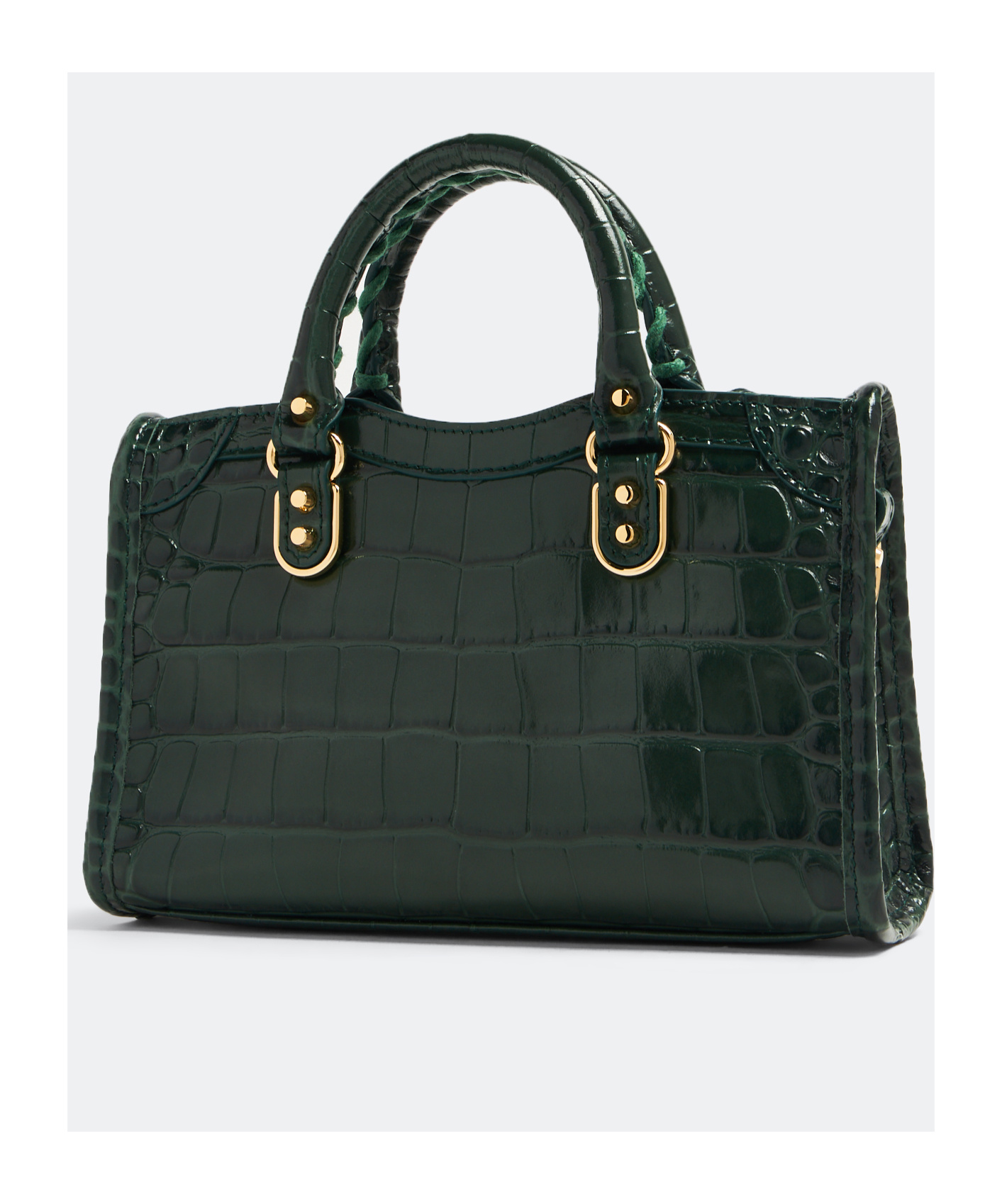 Balenciaga Rivet Clasp Shoulder Bag In Green